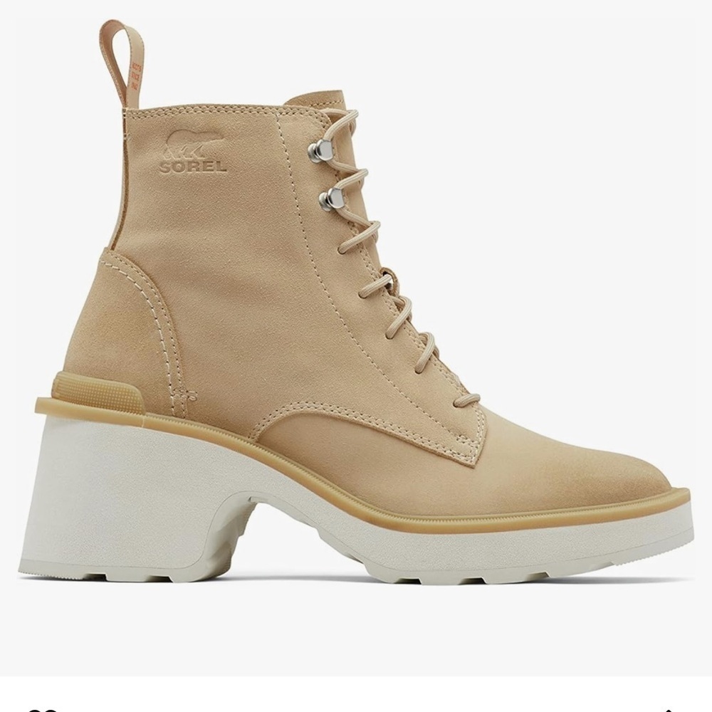 NEW Sorel Hi Line Heel Lace Boot Ceramic Chalk NL4875-209 Multiple Sizes NWT